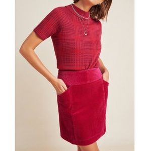 Maeve by Anthropologie - Pink Corduroy Mini Skirt